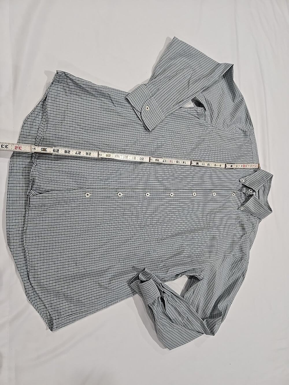 Charles Tyrwhitt Button Down Shirt 16 1/2 /35 Inches Green Gingham Preppy